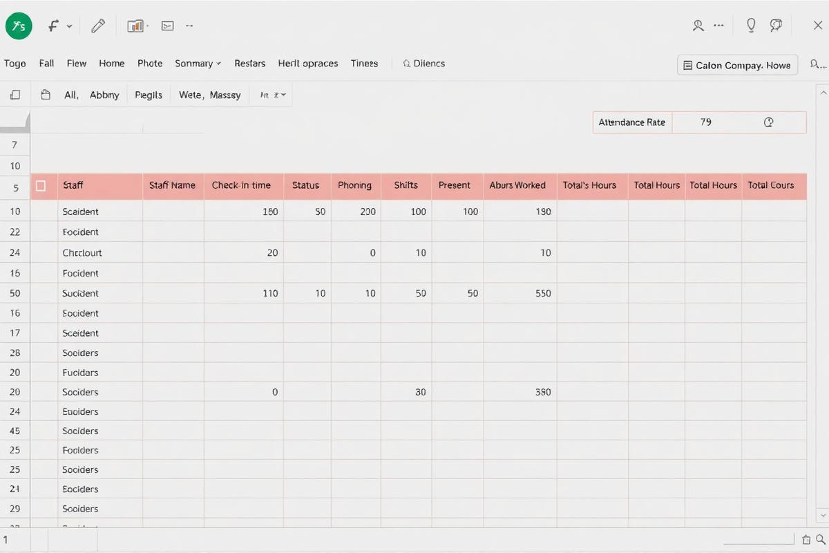 Staff Attendance Tracker Excel dashboard preview for salon owners