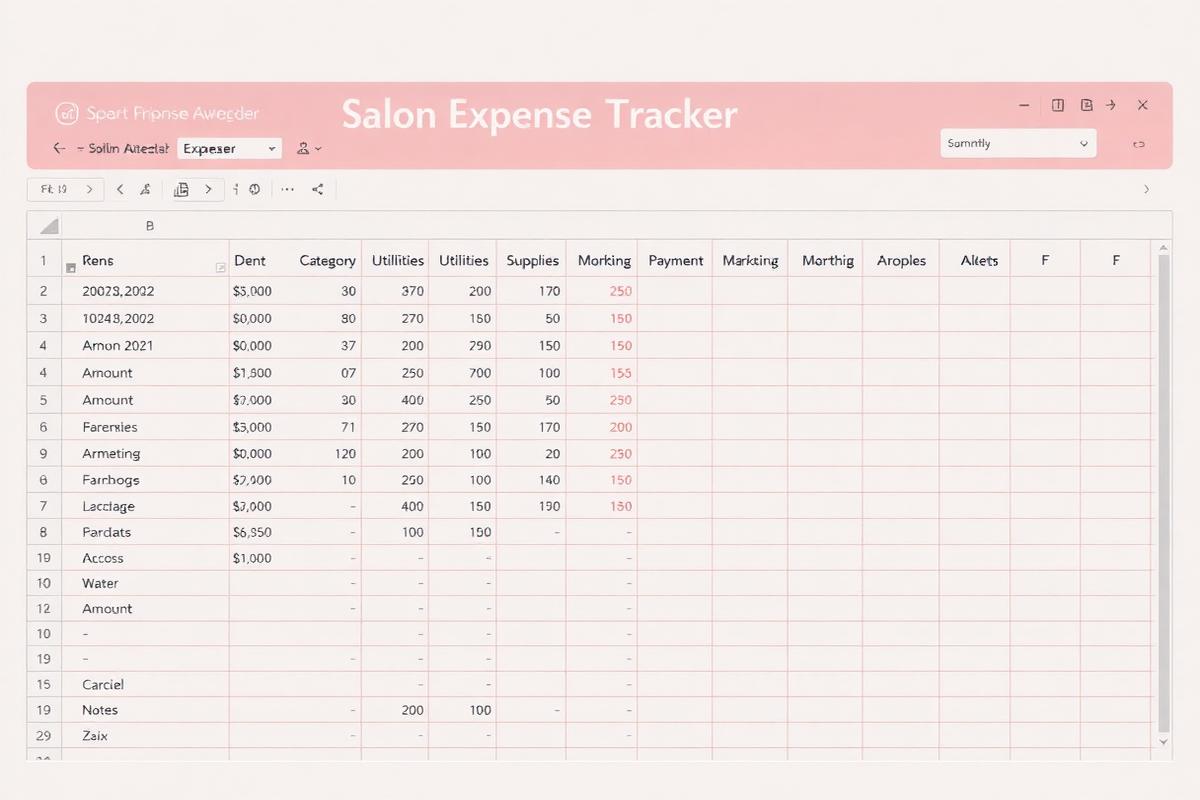 Daily Expense Tracker Excel dashboard preview for salon owners