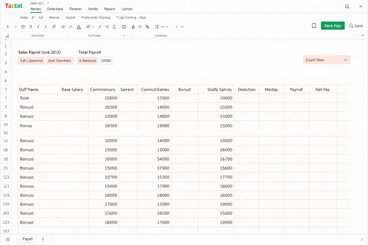 Staff Payroll Calculator Excel dashboard preview for salon owners