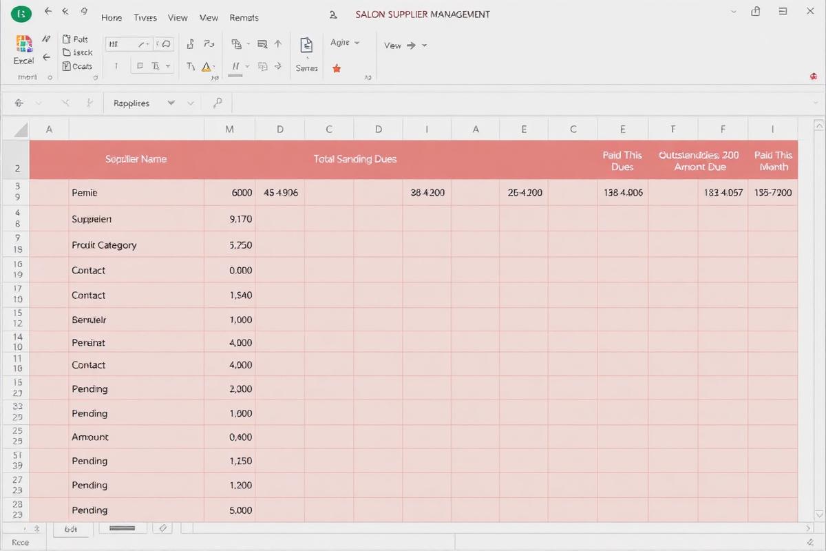 Supplier Management Tracker Excel dashboard preview for salon owners